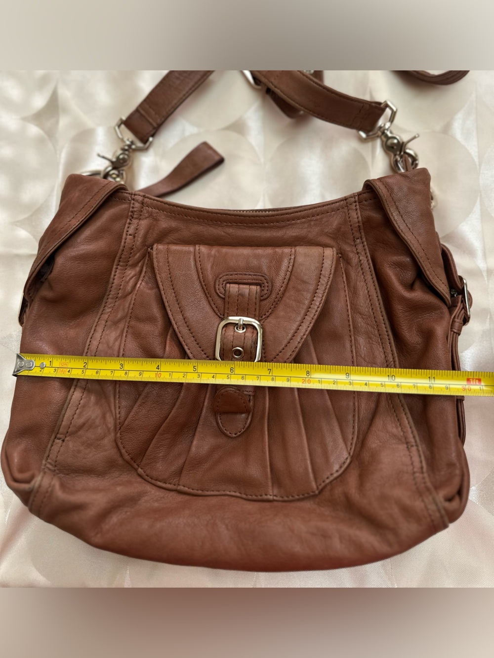 Junior Drake Brown Leather Shoulder Bag - Picture 9 of 11